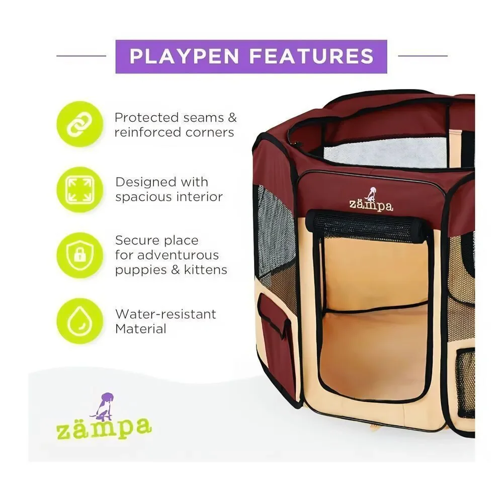Zampa Pop Up Portable Playpen for Dog and Cat, Foldable | Indoor/Outdoor, NEW